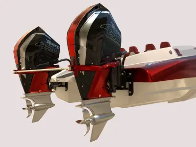 Powerboat   red 3D model