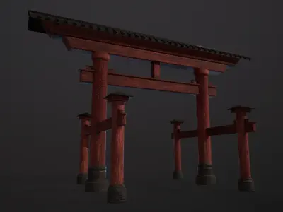 Torii Gates Low-poly 3D model