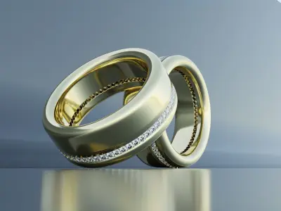 Wedding Gold Ring 3D print model