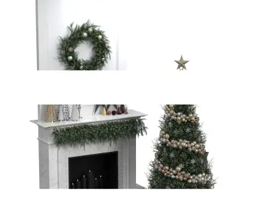 Christmas Decorative set 3D model 4