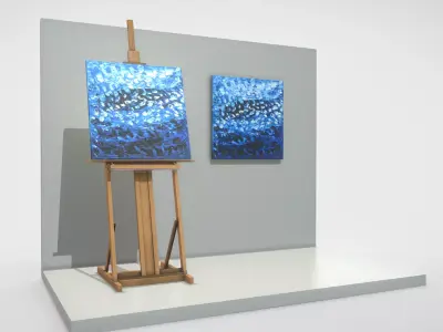 Blue Transformation No-1 - Oil Painting Low-poly 3D model