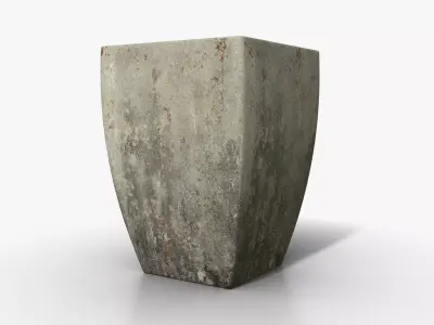 Vase Concrete Quad S Low-poly 3D model