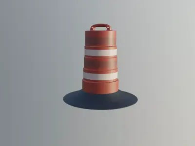 Road Barrel 3D model