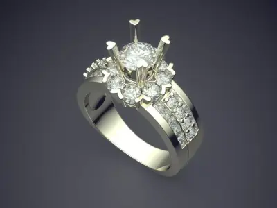 Very Luxury Engagement Ring CAD 3563 3D print model