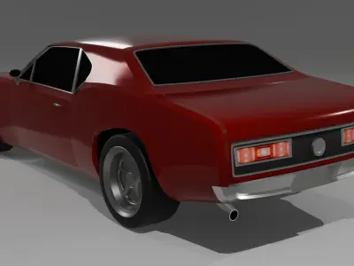 Generic late 60s muscle car Low-poly 3D model