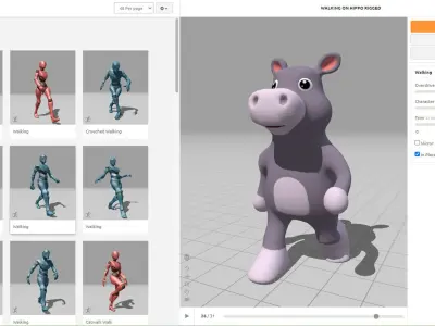 High-Quality 3D Cute Hippo - Animated for Games  Low-poly 3D model