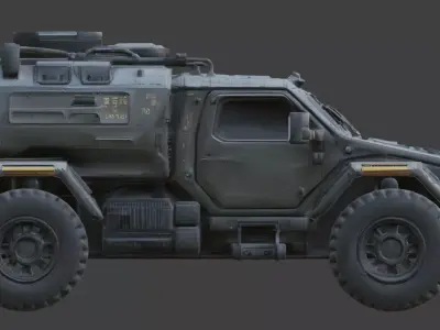 Luxury Tactical Armored Military Car 3D Model Low-poly 3D model