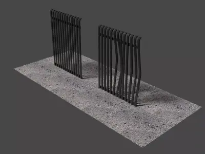 Garden Fence Low-poly 3D model purchase