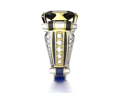 Jewelry Fashion Unisex Ring with Gem 0101 V1 3dm STL FBX 3D print model