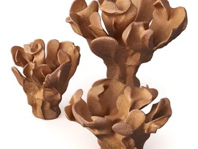 Coral decor art vase Low-poly 3D model