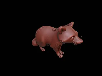 Raccoon Animal Sculpture 3D print model