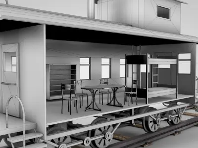 Western Caboose Wagon 3D model