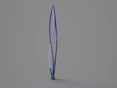 Spiral  Minimalist Hi-Tech Decorative Lamp Free low-poly 3D model