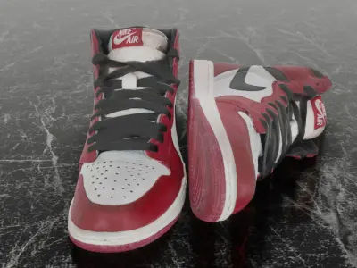 NIKE AIR JORDAN 1 HIGH OG LOST FOUND 3D SHOES Low-poly 3D model