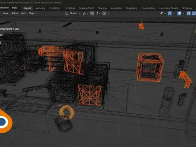 Large Barrack Low-poly 3D model
