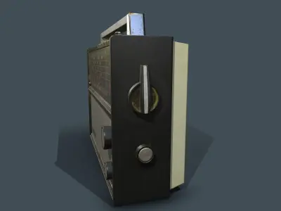 Retro radio VER - 201 Low-poly 3D model