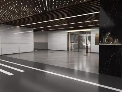 Modern Luxury Car Park - Garage 3D model