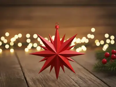 Crimson Starburst Ornament 3D print model