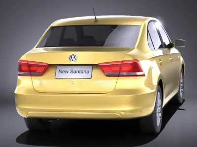 Volkswagen Santana 2014 VRAY 3D model