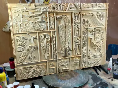 Wall Decor Plate with Ancient Egyptian Motifs  size   3D print model