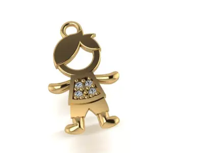 Pingente Menino com Pedras 3D print model