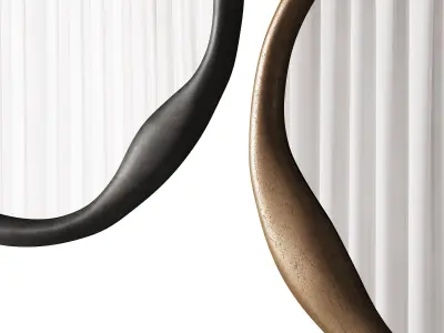 345 sculptural organic Doreen Round Mirror by Lulu and Georgia 3D model
