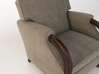 Eugene Printz 19th Century Lounge Armchair 3D model