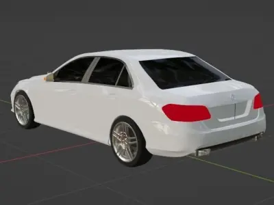 Mercedes-Benz W212 E-class PBR game ready low-poly 3D model Low-poly 3D model
