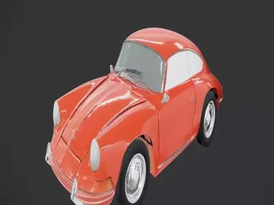 classic red sports car 3D model