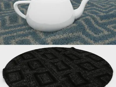 Round Rug Set 126 3D model
