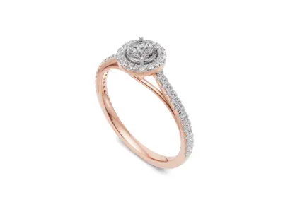 Engagement Ring for Women with Pointer Diamond 3D print model