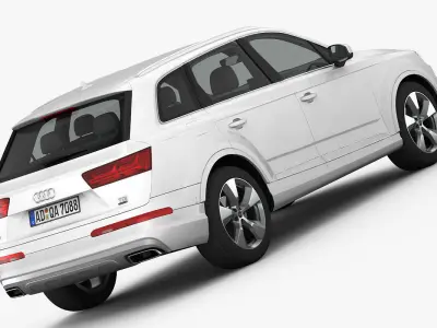 Audi Q7 2016 detailed interior 3D model