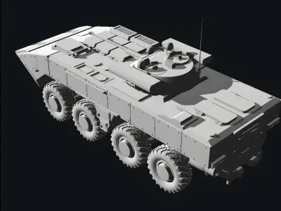 Bumerang 8x8 ifv with bmp2 turret 3D print model