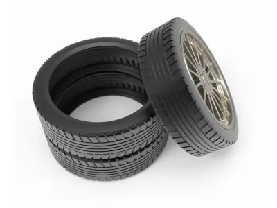 Car Wheel and Tyre 3D model