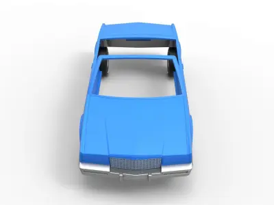 Shell and wheels Cadillac Biarritz 1989 cabrio 1 to 25 3D print model