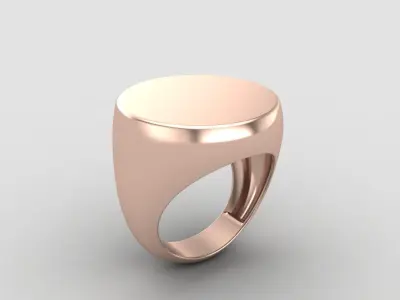 Round Signet Ring Base 18MM top in All sizes 178-MWC 3D print model