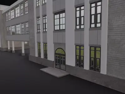 Building structure 3D Model Low-poly 3D model