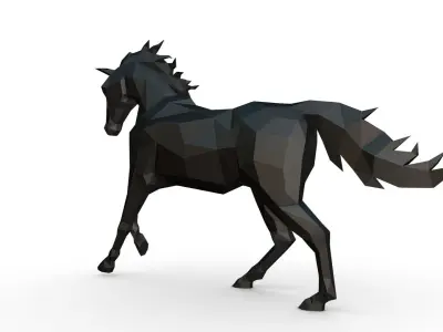horse figure low poly 3D print model