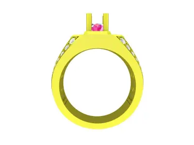 A7745 Korean Style Oval Diamond Men Ring 3D Model 3D print model