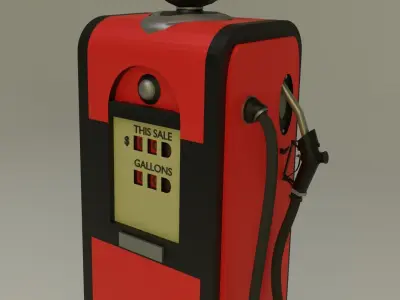 Gas Pump 1950s 3D model