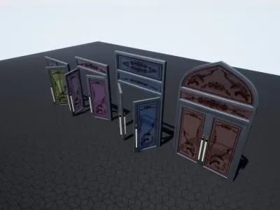 Nice Decorative Doors Unreal Engine Assets 3D model