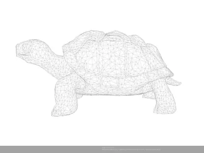 Stylized Tortoise 3D Model  - AI Low-poly 3D model