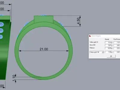 Mens Elegant Ring Gold Jewlery Brand 3D print model