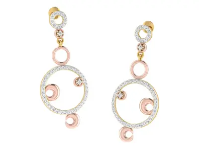 Women Drop Earrings 3dm STL OBJ FBX Renders Details 3D print model 13