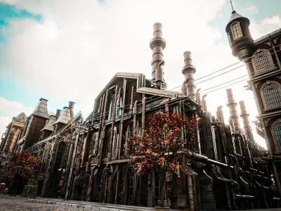 STEAMPUNK INDUSTRIAL BUILDING 3 Low-poly 3D model