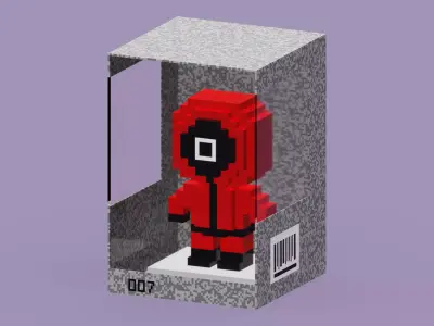 Voxel Toy Squid Game Low-poly 3D model