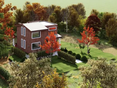 Small 3 Bedroom Floor Plan Low-poly 3D model