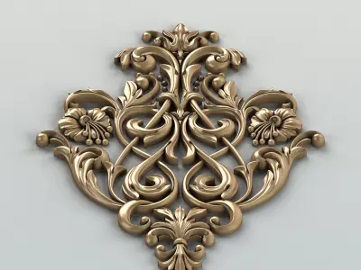 Carved decor central 002 3D model