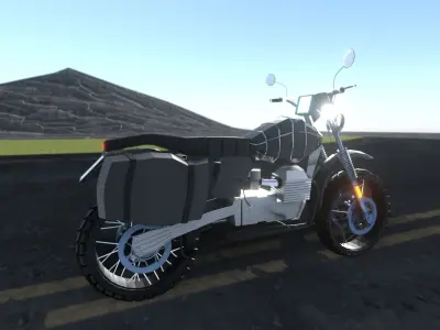 Motorcycle Lego style Low-poly 3D model
