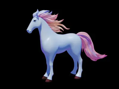 3D Cartoon Horse Animation 3D model